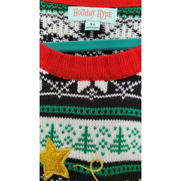 Holiday Hype Men's Christmas Sweater 3D Appliqué Santa w Beer XL New w tags - Picture 3 of 6